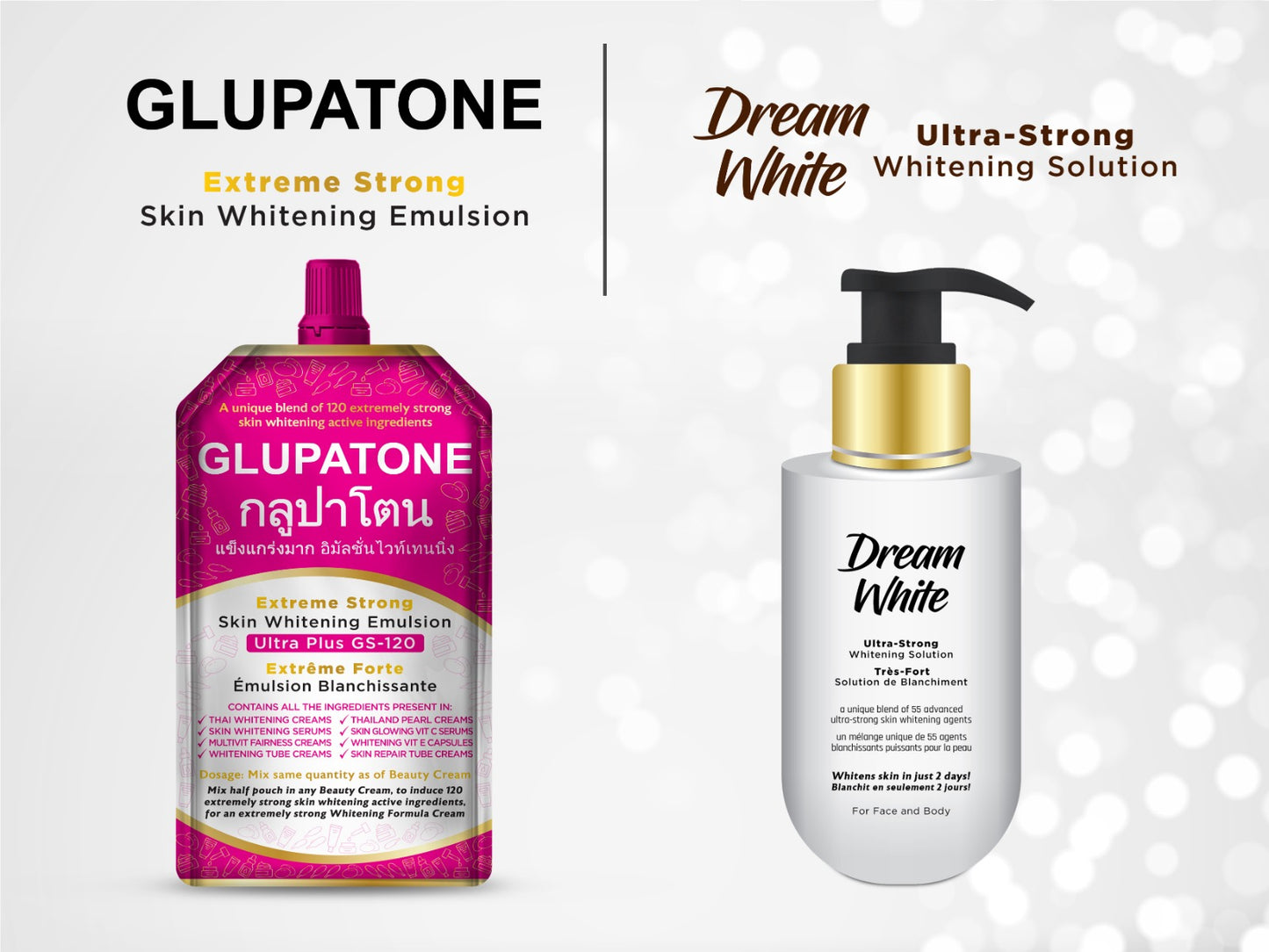 GLUPATONE Extreme Strong Emulsion 50ml With Dream White Solution 100ml