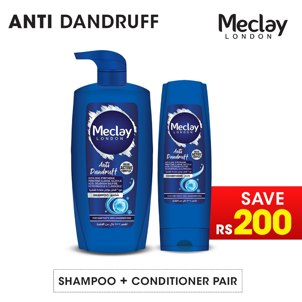 Meclay London Anti Dandruff Shampoo 660ml + Conditioner Pair Box (Save Rupees 200)