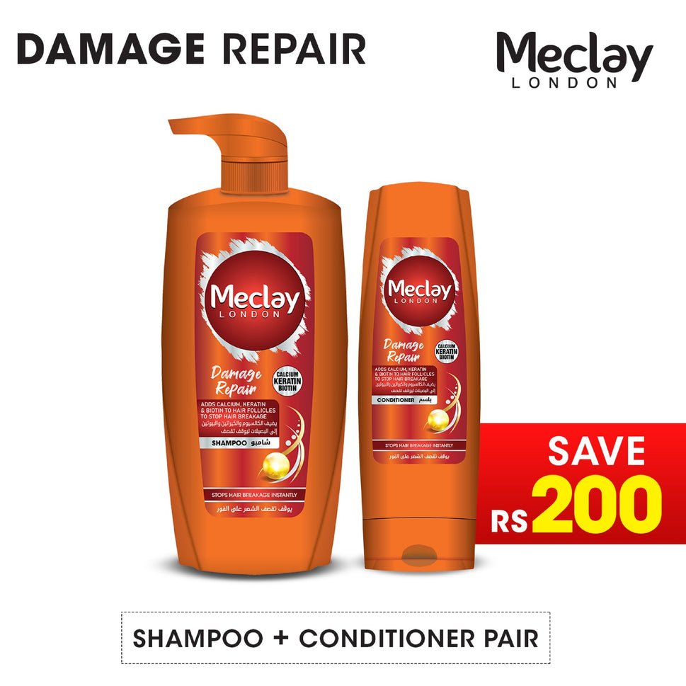 Meclay London Damage Repair Shampoo 660ml + Conditioner Pair Box (Save Rupees 200)