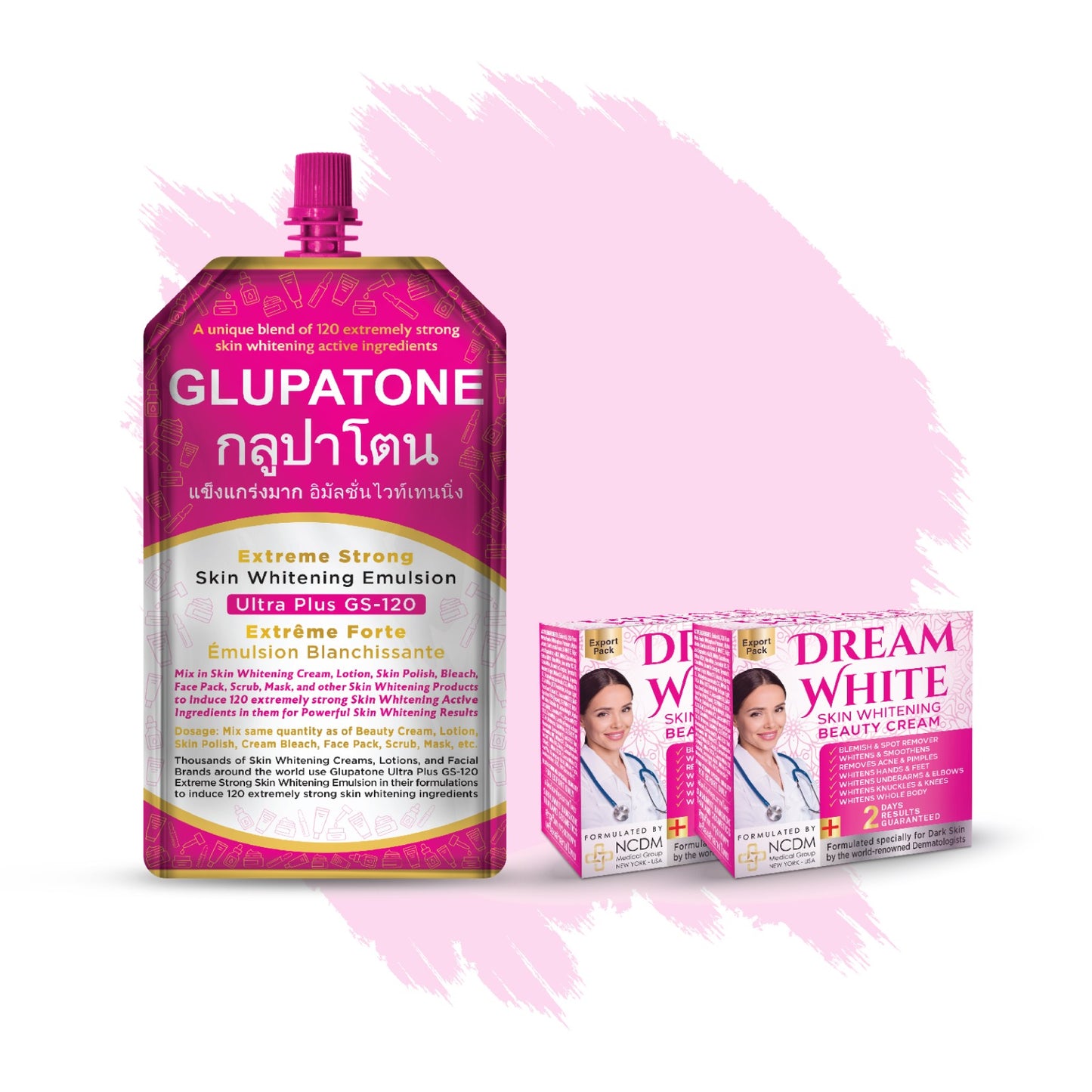 GLUPATONE Extreme Strong Emulsion 50ml With Dream White Beauty Cream (Pack Of 2)